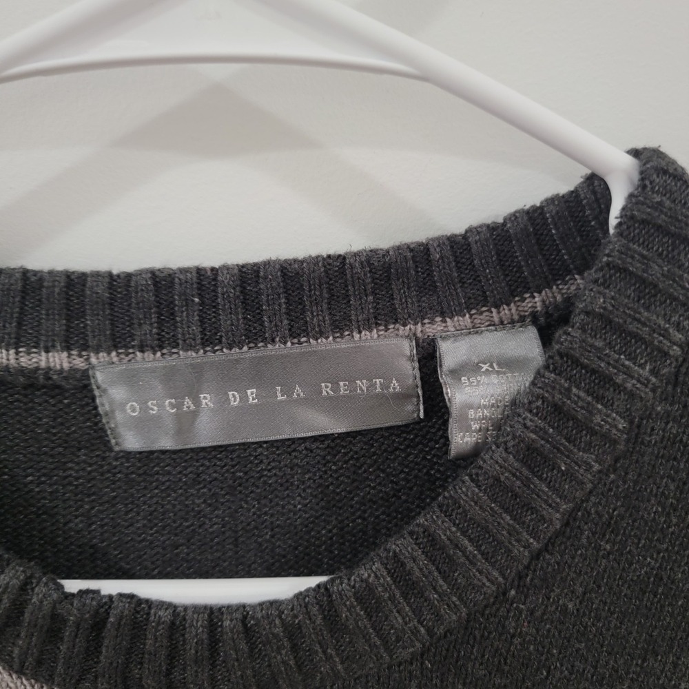 Vintage Oscar De La Renta Mens Sweater Size XL Silk Cotton Blend 90S Dad Grandpa - Picture 4 of 6